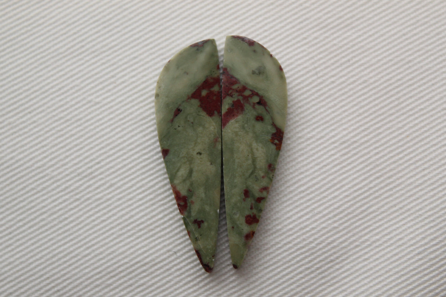 Pair of Red Fiber Jasper Cabochons