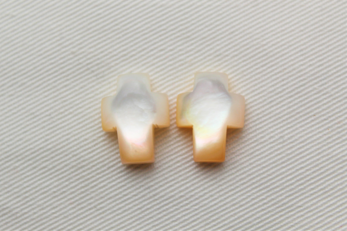 DEUX cabochons Nacre Pierres gemmes rondes 10MM