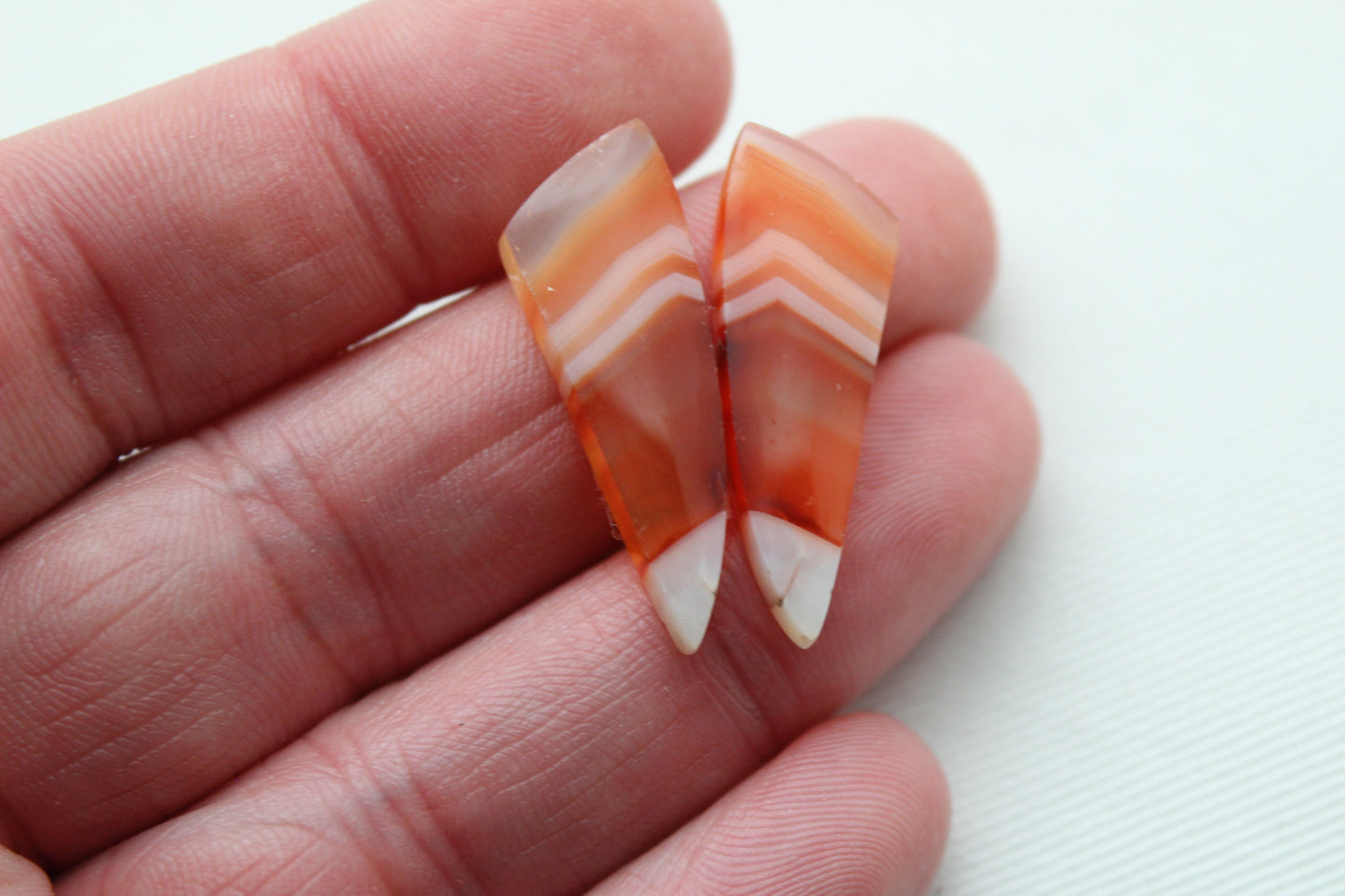 Banded Agates Cabochons Gemstone orange