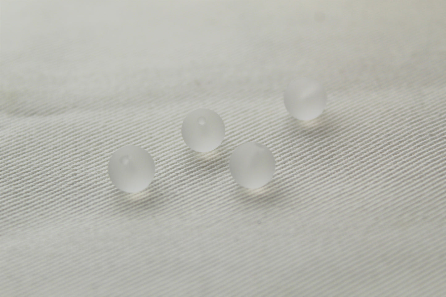 FOUR Frosted Crystal balls Gemstone 7MM half drilled White