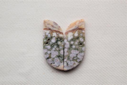 River Jasper Cabochon Pair Gemstone freeform