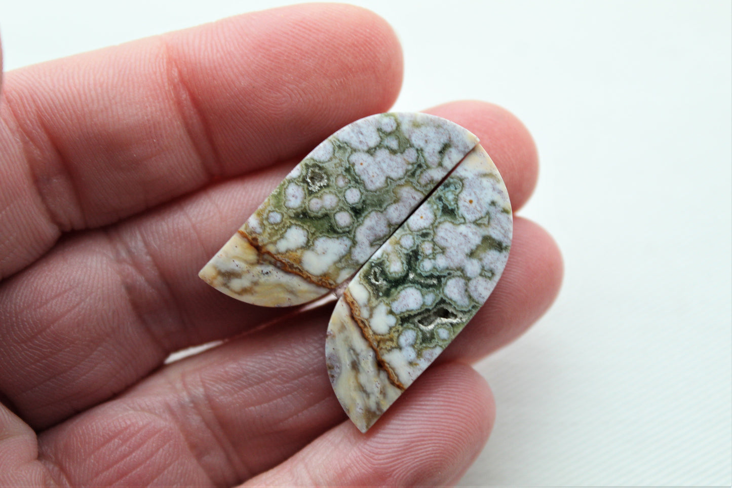 River Jasper Cabochon Pair Gemstone freeform