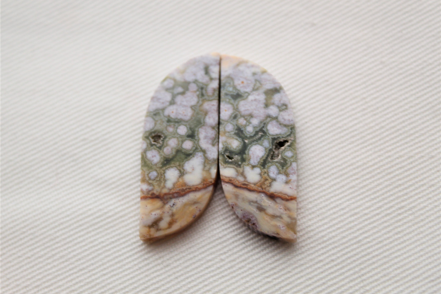 River Jasper Cabochon Pair Gemstone freeform