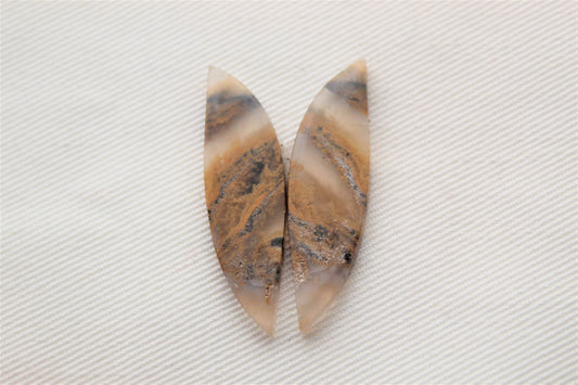 Dendritic Tiger Agate Cabochon Gemstone beige black gemstone