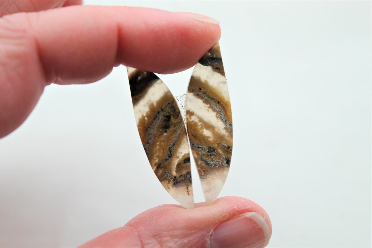 Dendritic Tiger Agate Cabochon Gemstone beige black gemstone