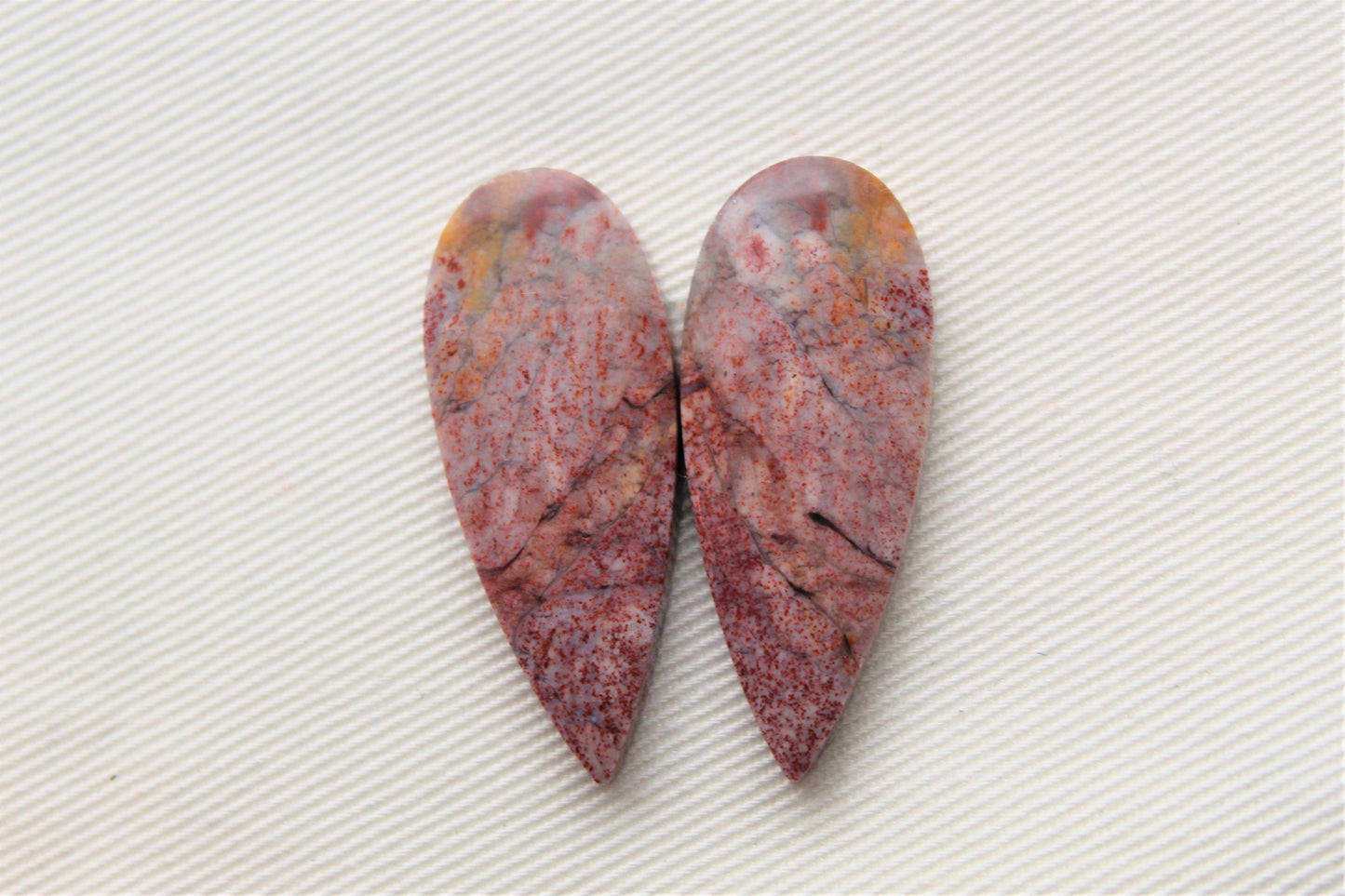 Multicolor Agate Pair Cabochons Gemstone teardrop