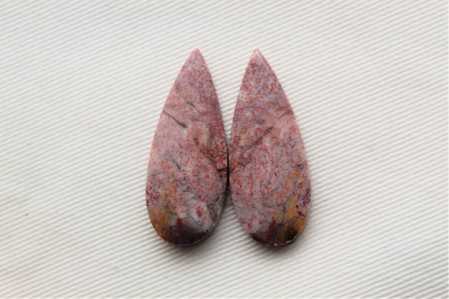 Multicolor Agate Pair Cabochons Gemstone teardrop