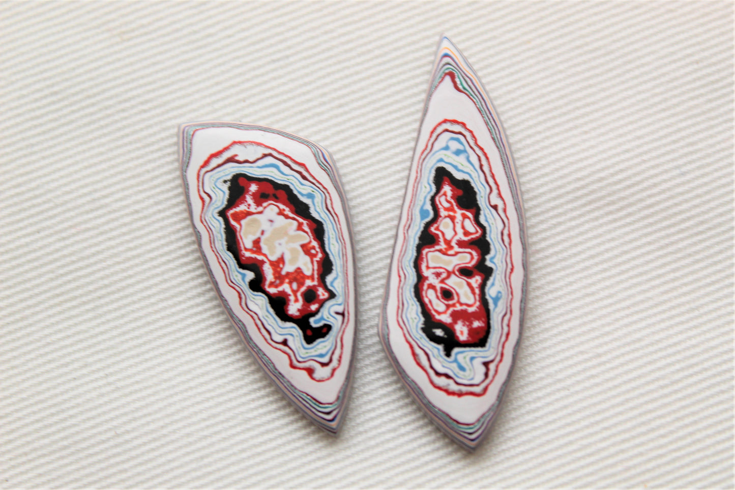 TWO Fordite Cabochon freeform Mismatch