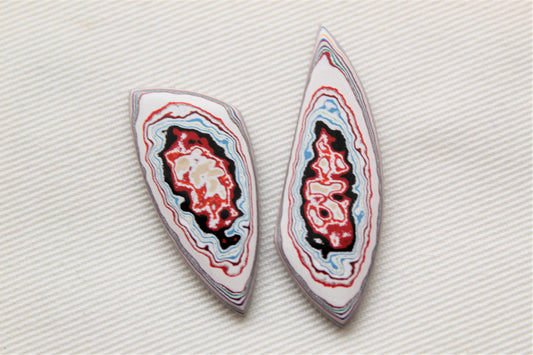 TWO Fordite Cabochon freeform Mismatch