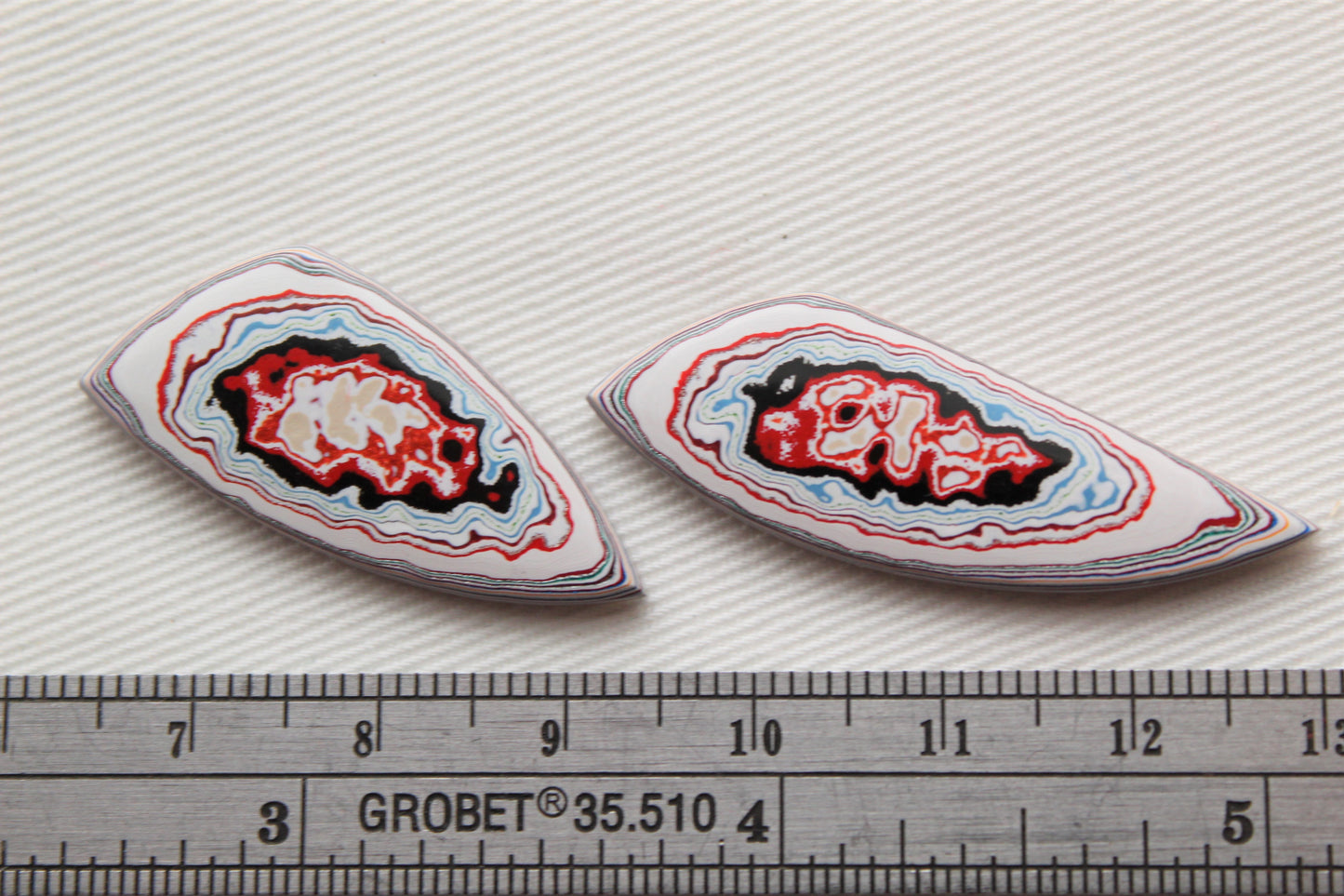 TWO Fordite Cabochon freeform Mismatch