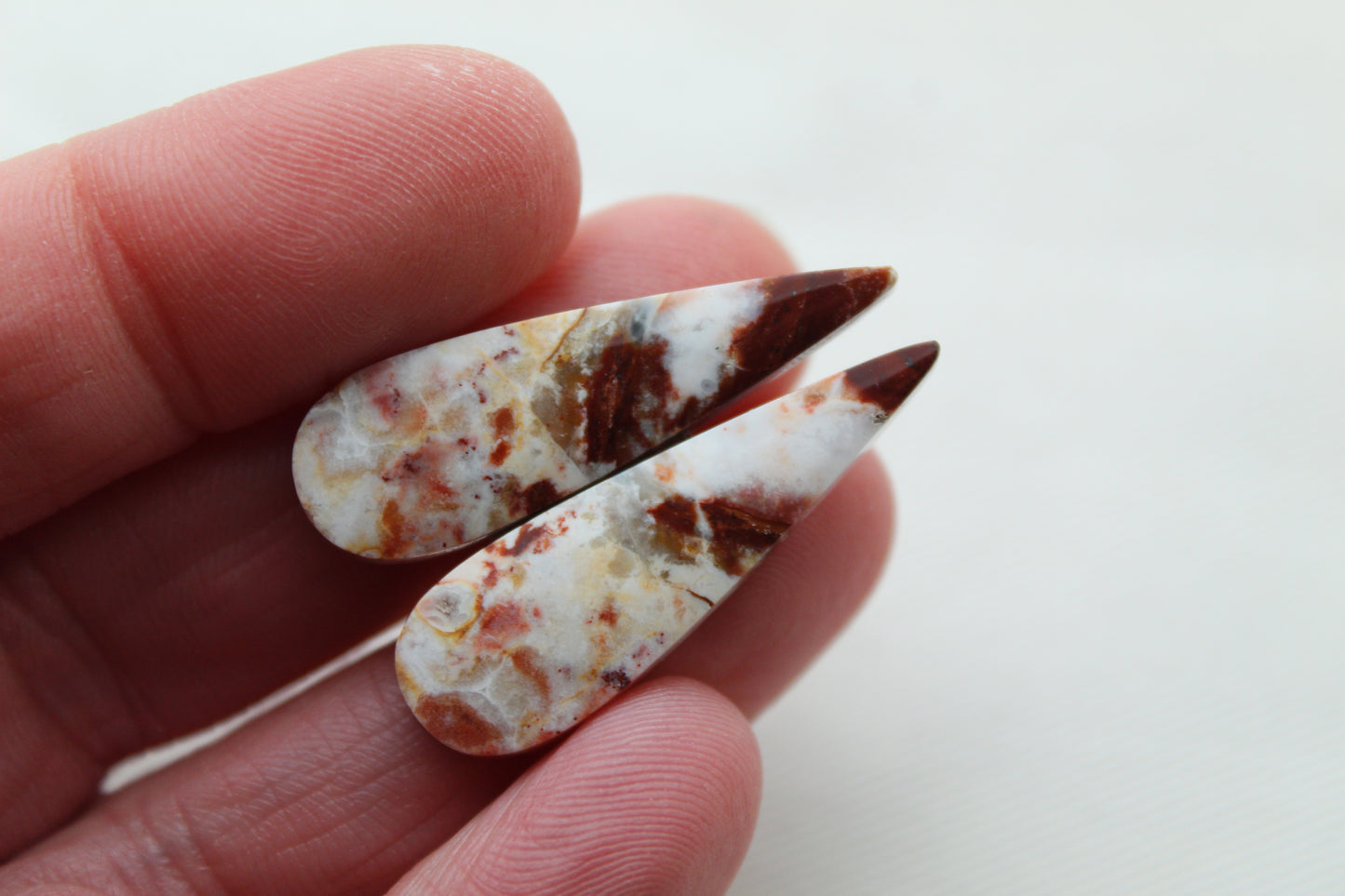 Pair of Indonesian Jasper Cabochons gemstones