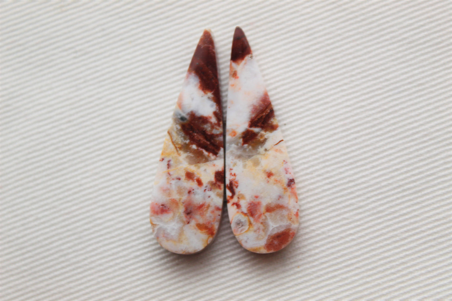 Pair of Indonesian Jasper Cabochons gemstones