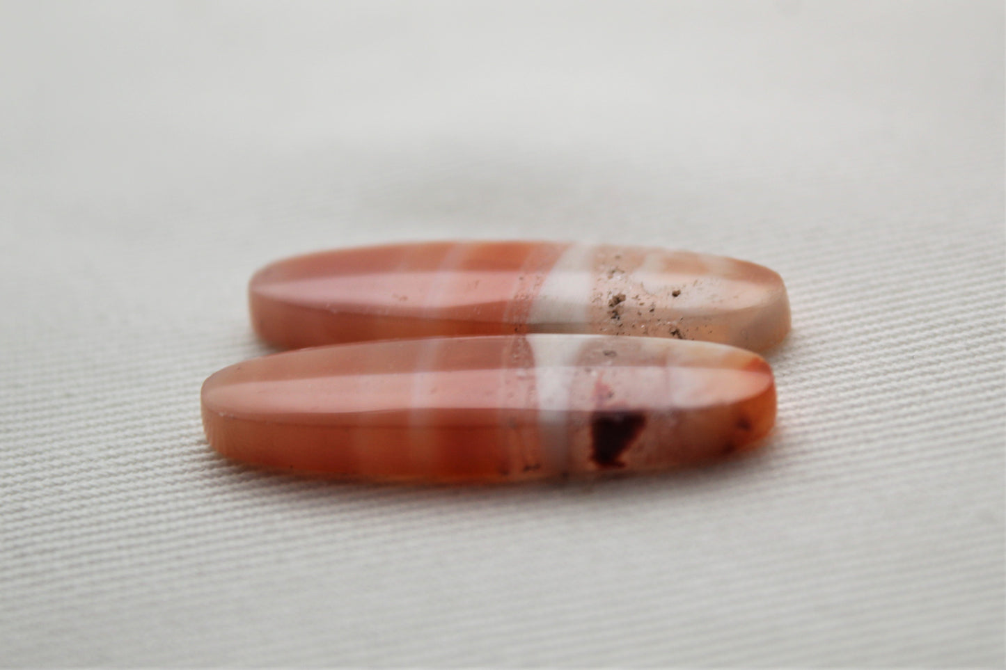 Banded Agates Cabochons Gemstone orange oval