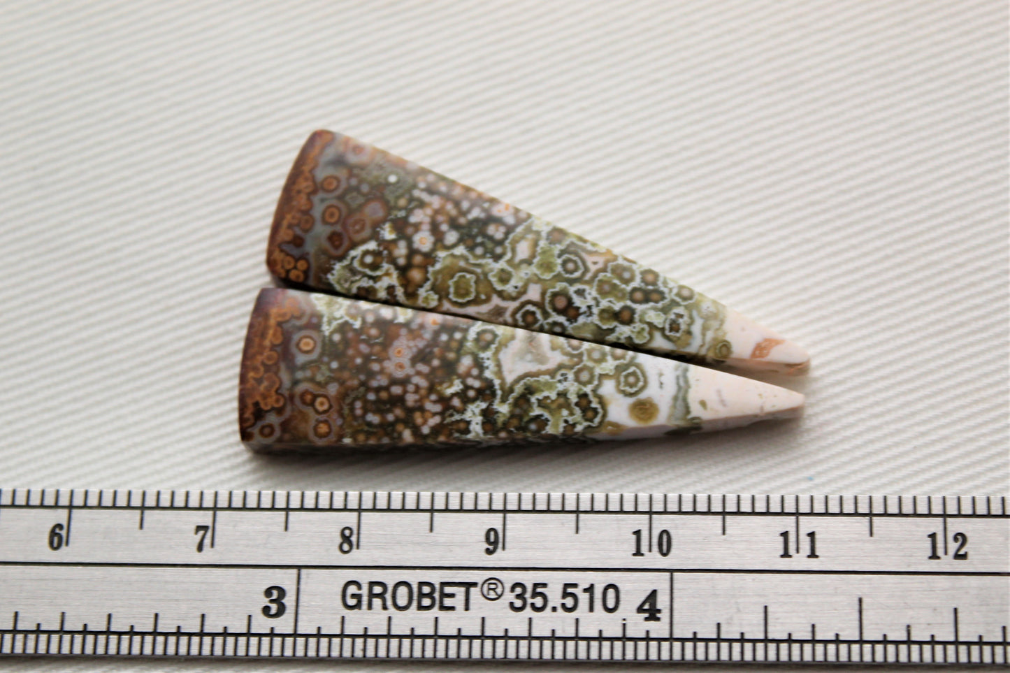 Orbicular Jasper Cabochon Pair Gemstone triangle