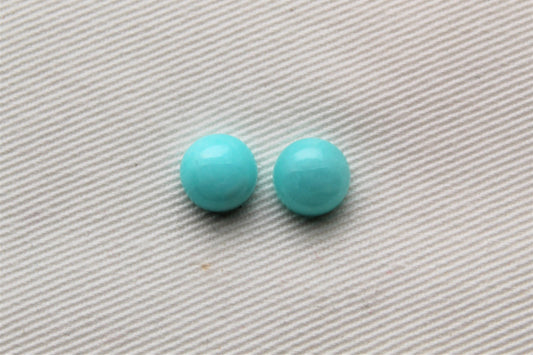 TWO Amazonite round cabochon 8 mm blue