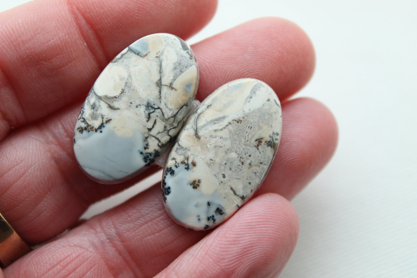 Maligano Jasper cabochons pair Gemstone oval