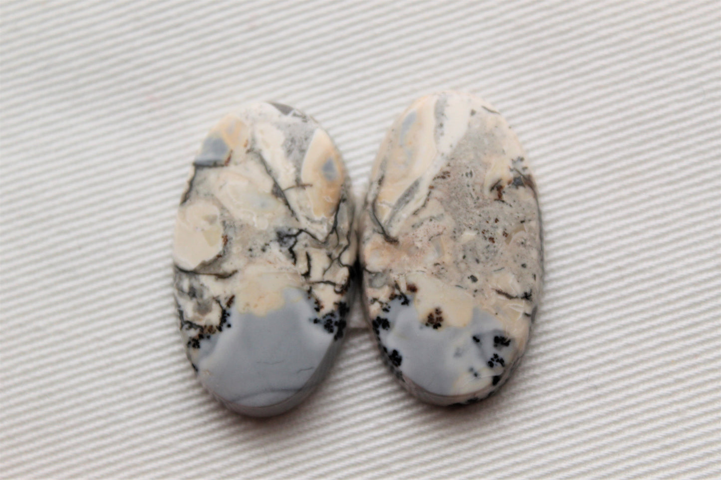 Maligano Jasper cabochons pair Gemstone oval