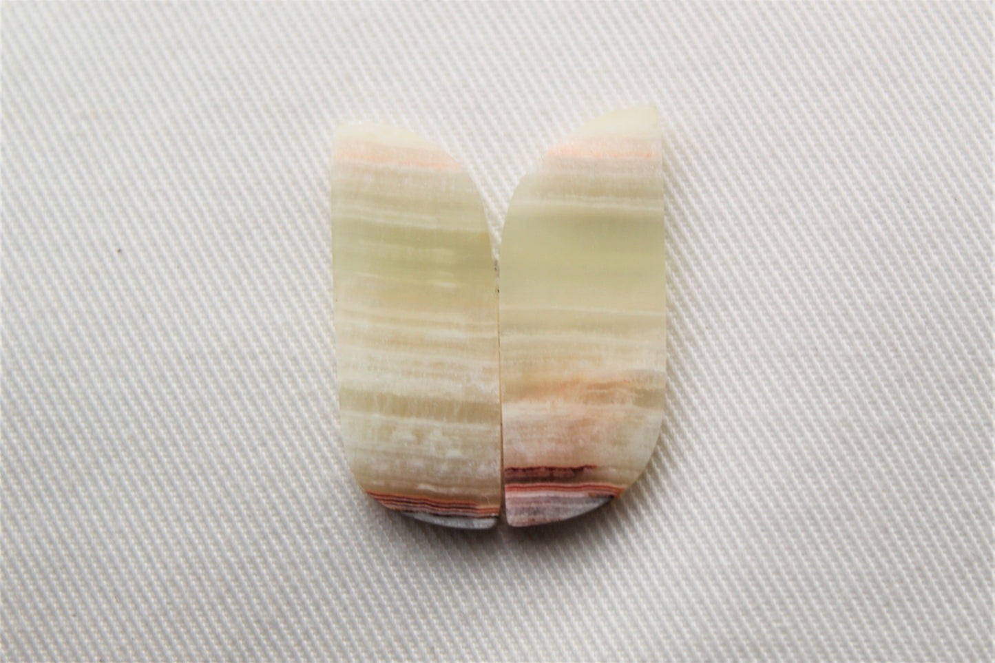 Green onyx Pair Cabochons Gemstones natural