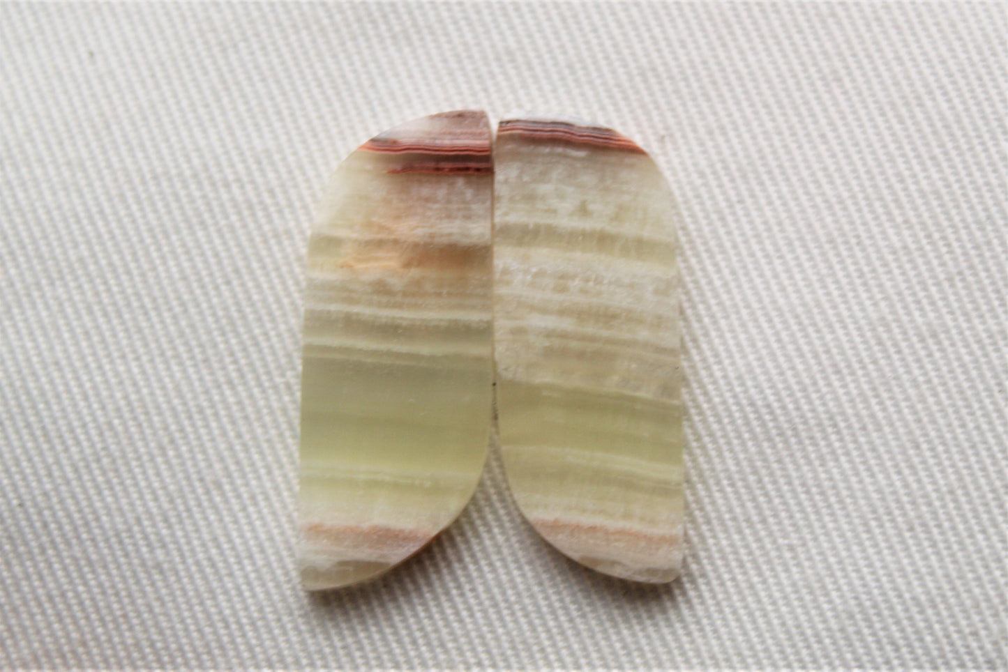 Green onyx Pair Cabochons Gemstones natural