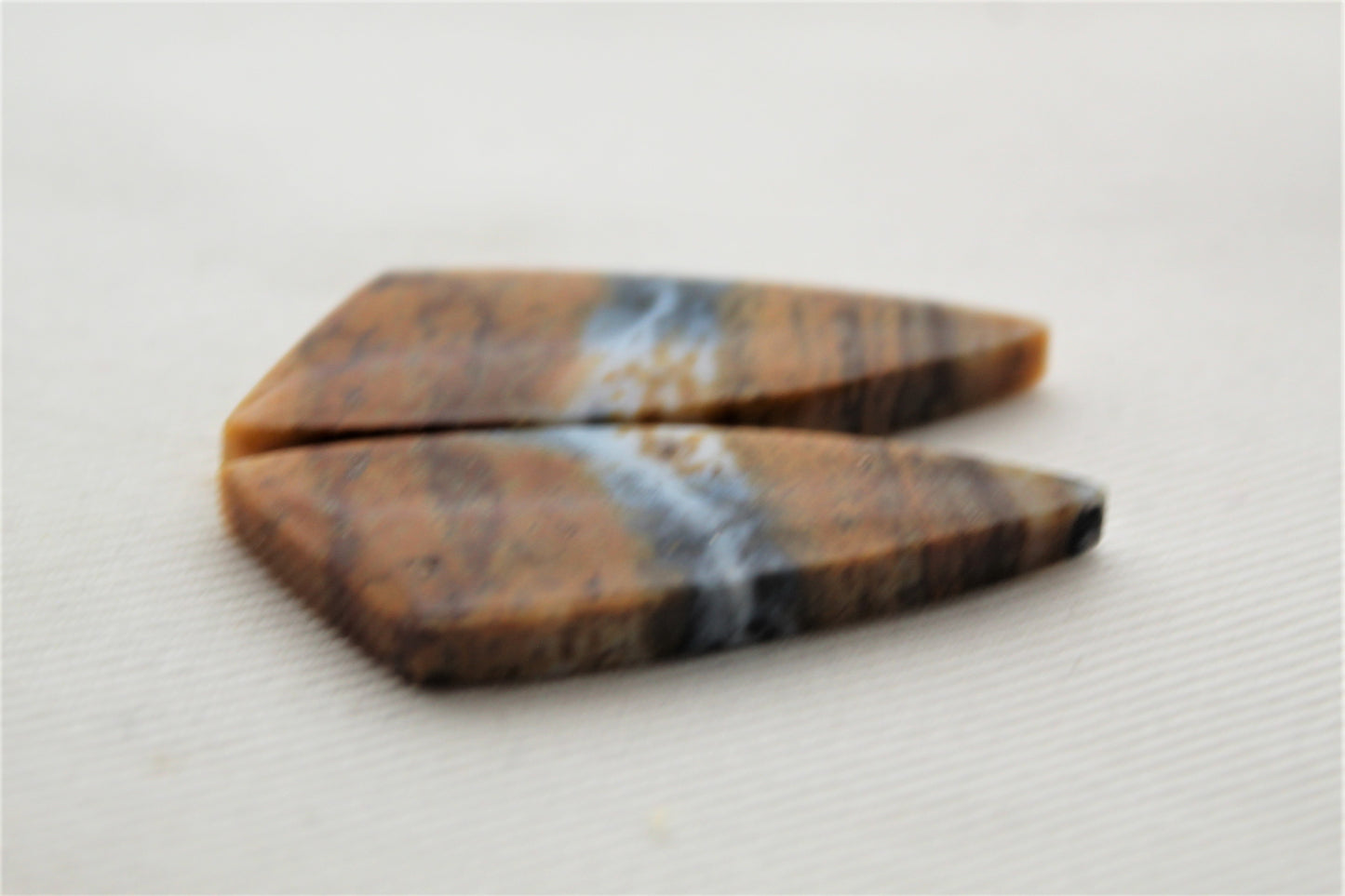 River Jasper Cabochon Pair Gemstone triangle