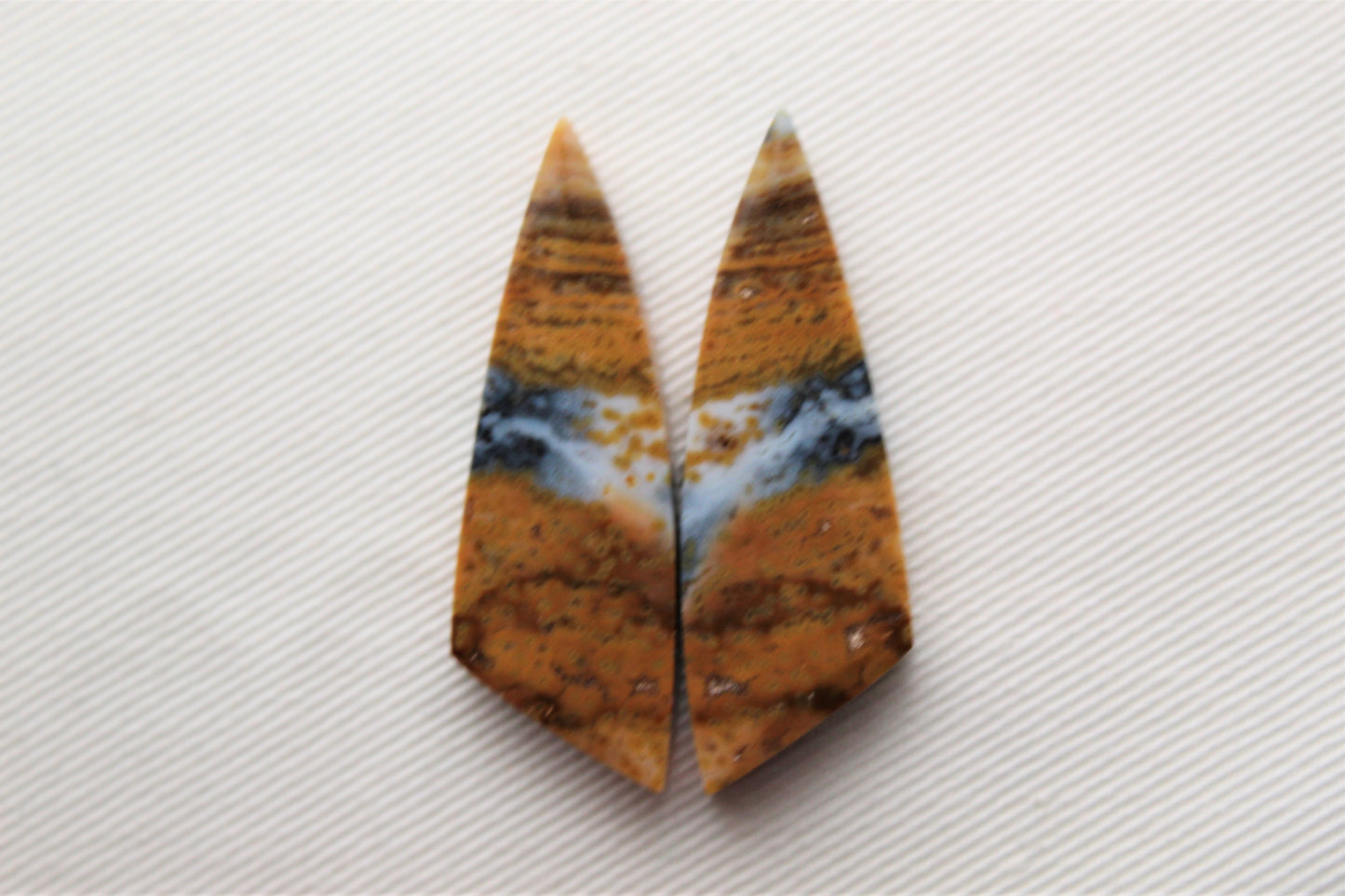 River Jasper Cabochon Pair Gemstone triangle