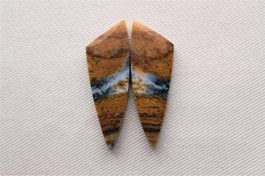 River Jasper Cabochon Pair Gemstone triangle