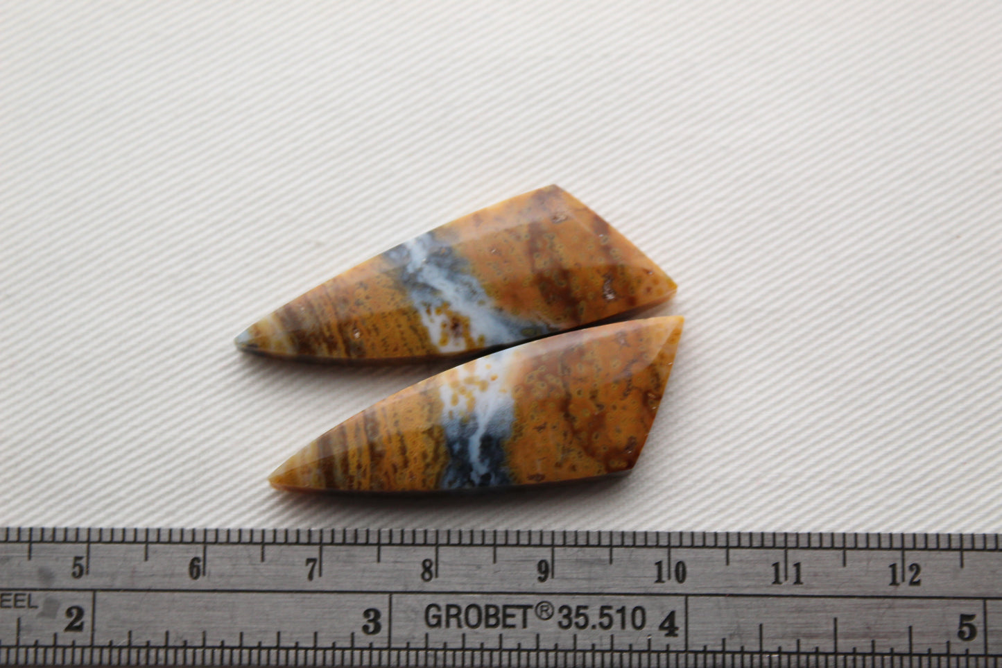 River Jasper Cabochon Pair Gemstone triangle