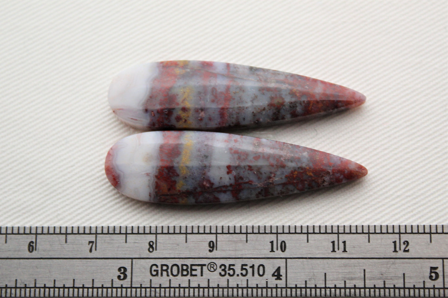 Grande paire de cabochons d'agate indonésienne pierre naturelle