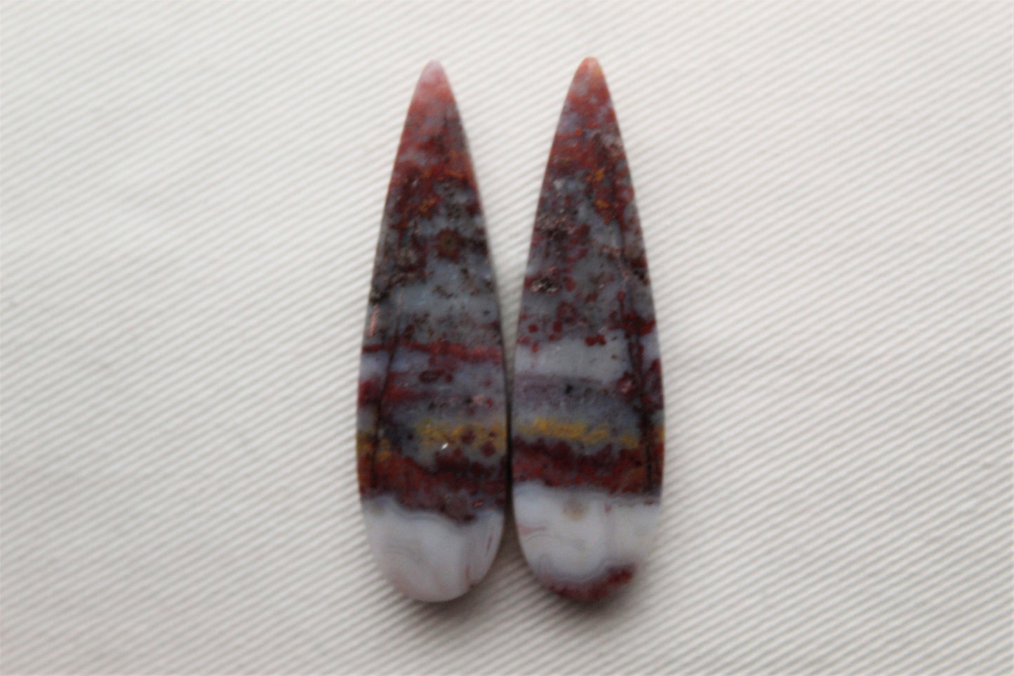 Grande paire de cabochons d'agate indonésienne pierre naturelle