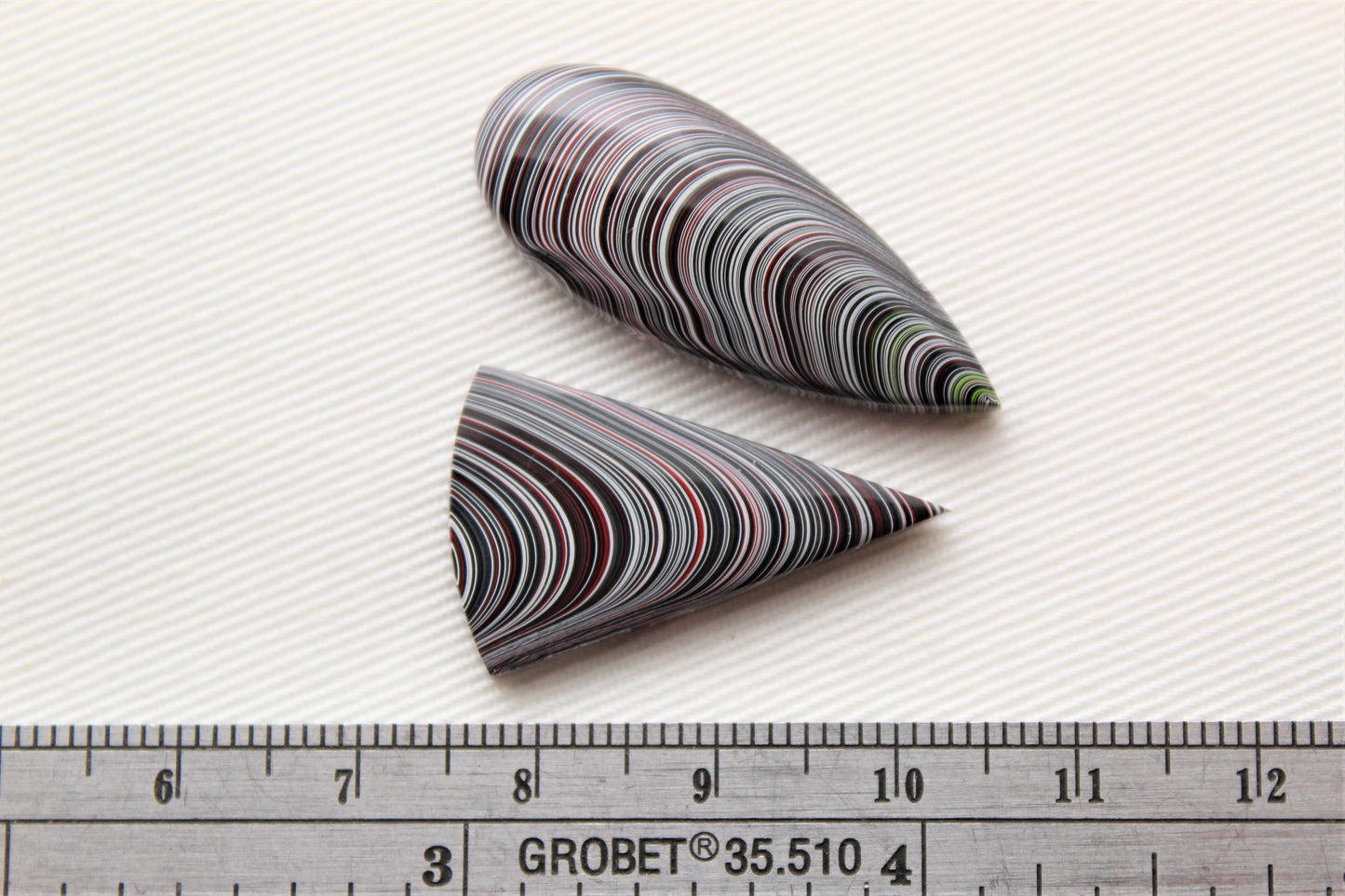 TWO Fordite Cabochon multicolors mismatched