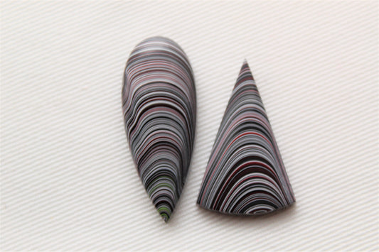 TWO Fordite Cabochon multicolors mismatched