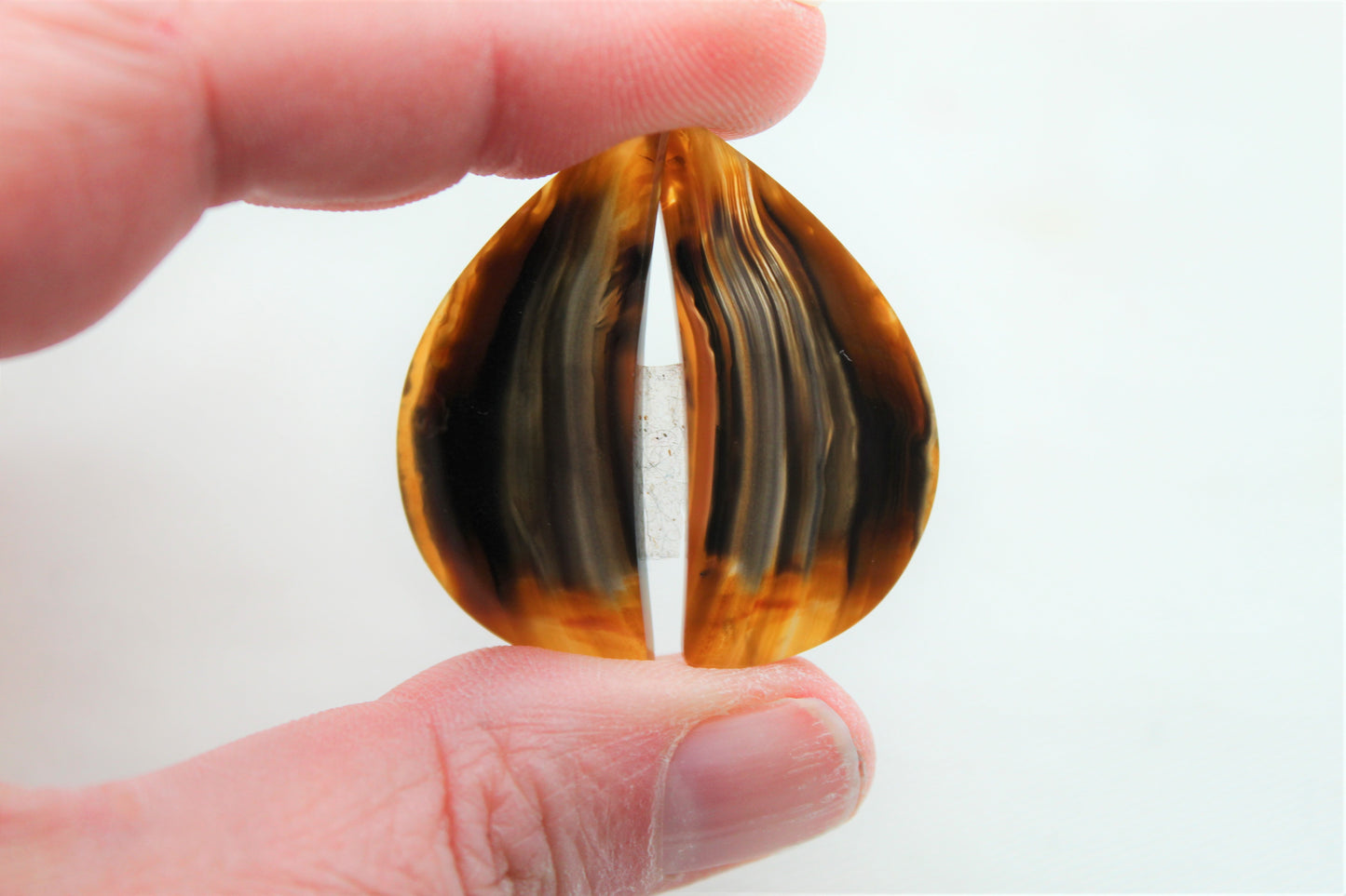 NICE Brazilian Agate Cabochon Pair Transludent Gemstone