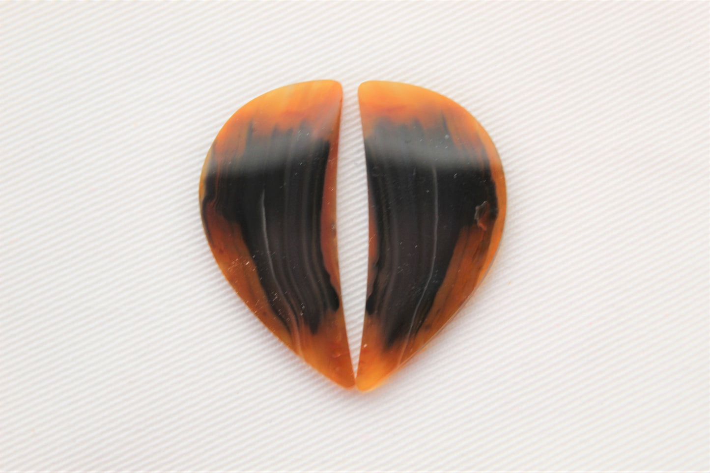 NICE Brazilian Agate Cabochon Pair Transludent Gemstone