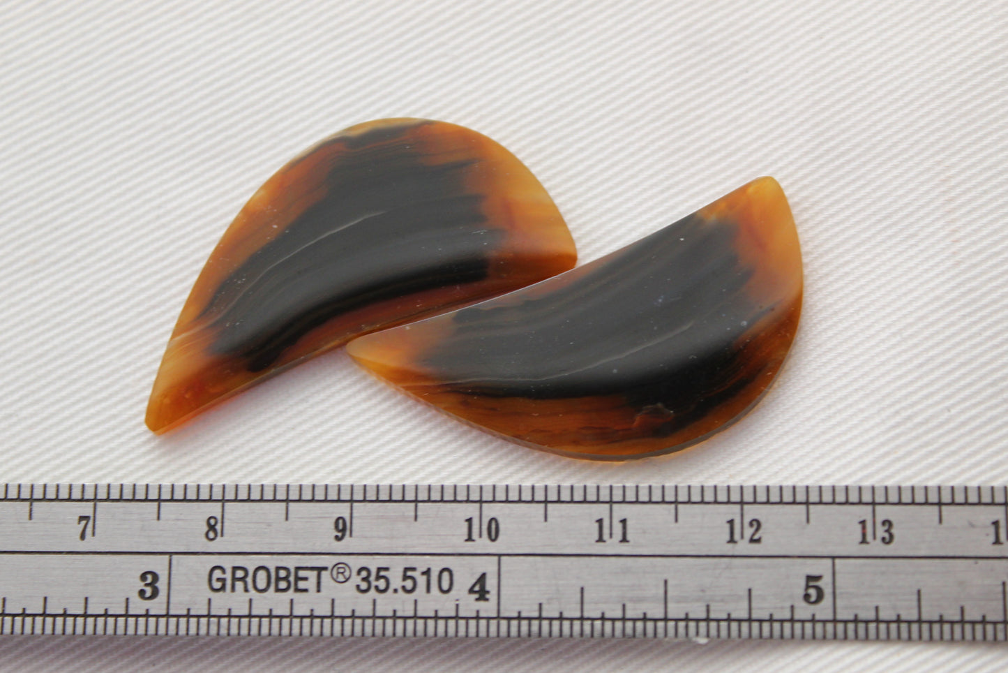 NICE Brazilian Agate Cabochon Pair Transludent Gemstone