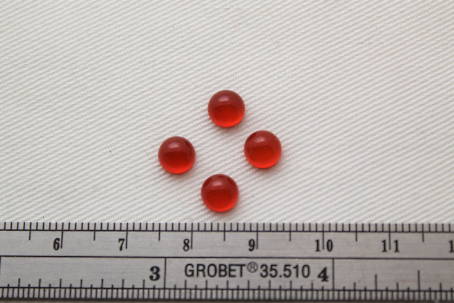 FOUR round Carnelian Cabochons 6MM