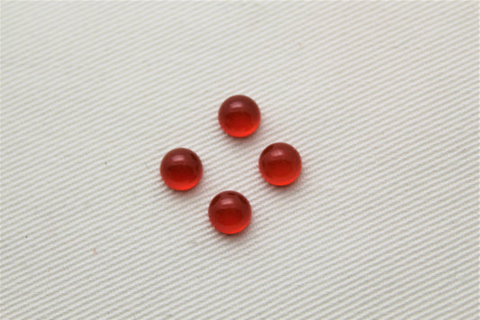FOUR round Carnelian Cabochons 6MM