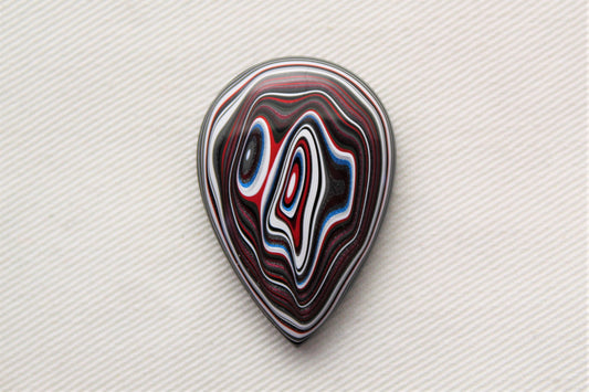 Fordite Cabochon teardrop blue black red