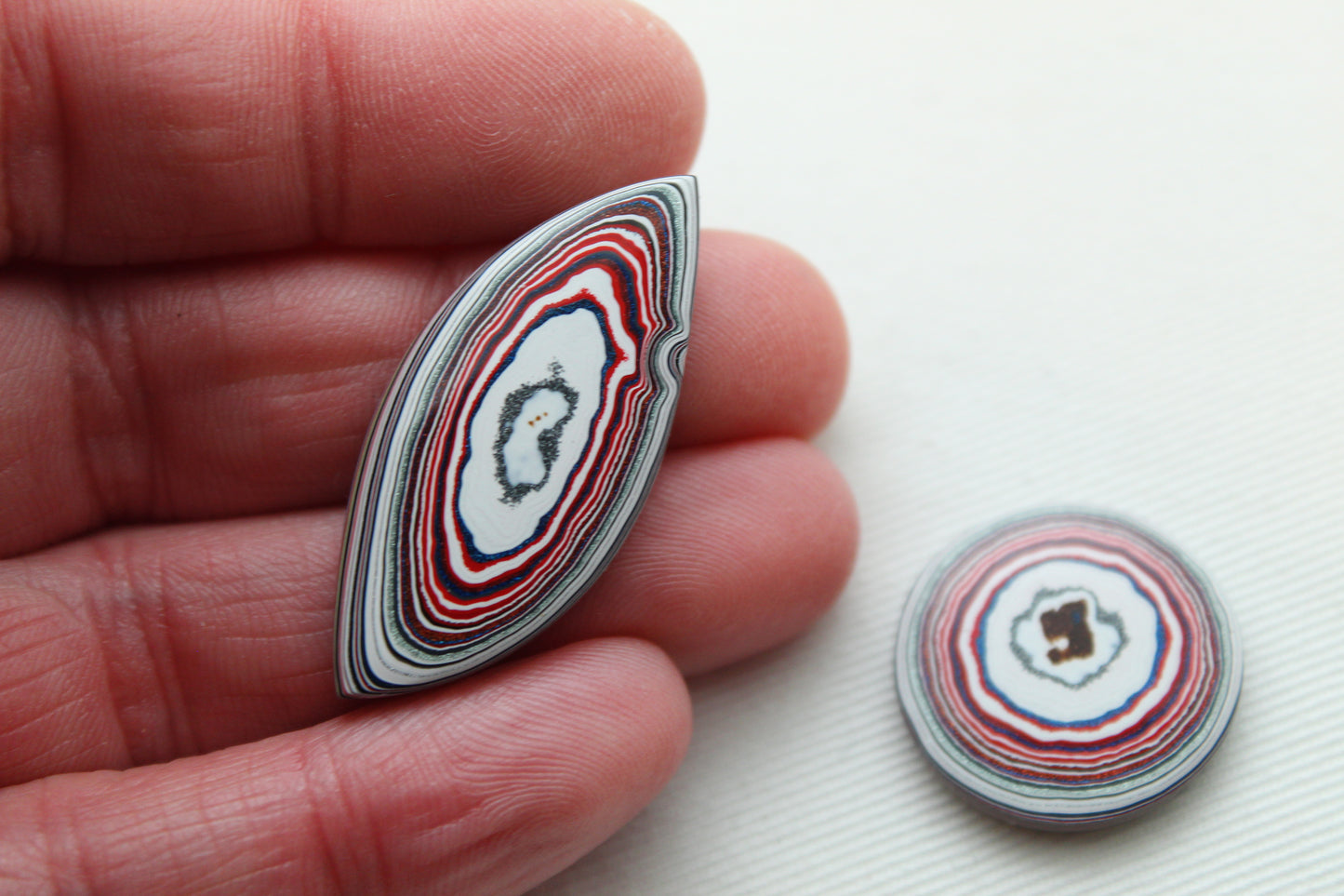 TWO Fordite Cabochon Mismatch