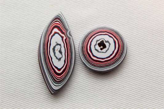 TWO Fordite Cabochon Mismatch