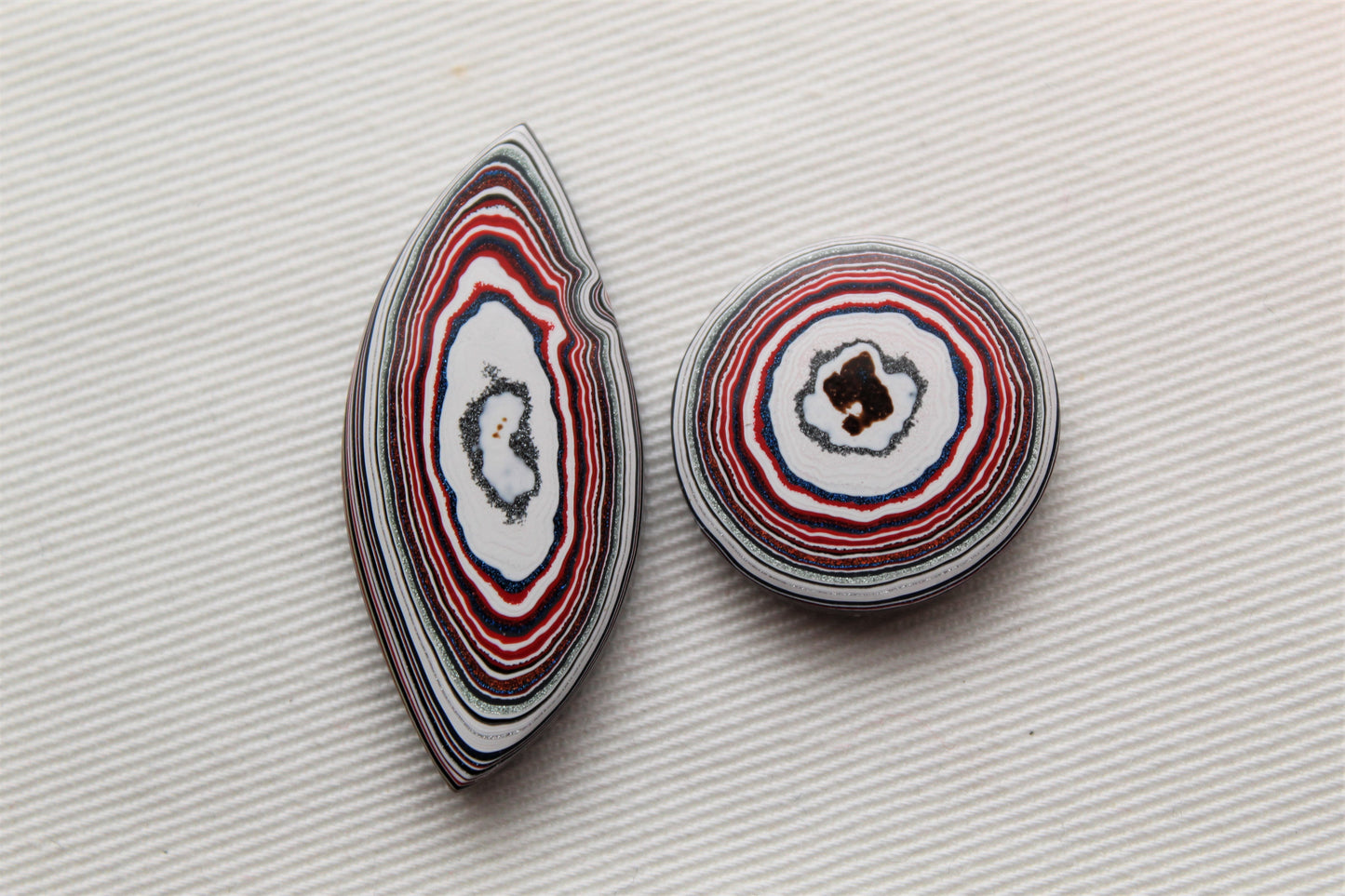 TWO Fordite Cabochon Mismatch