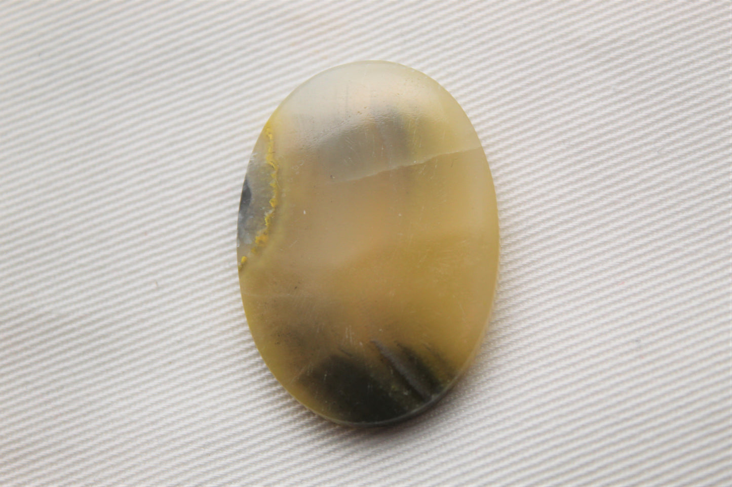 Yellow Banded Agate Cabochon Gemstone Oval