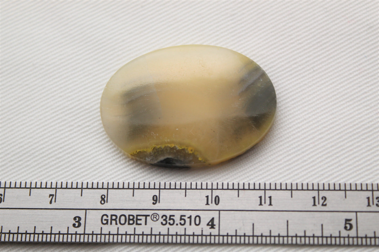 Yellow Banded Agate Cabochon Gemstone Oval