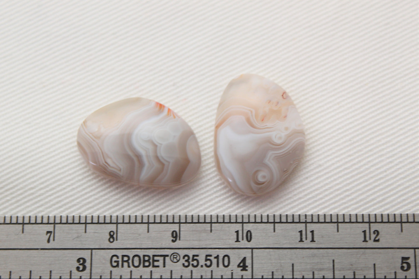 Botswana Agate Pair cabochon Gemstone white