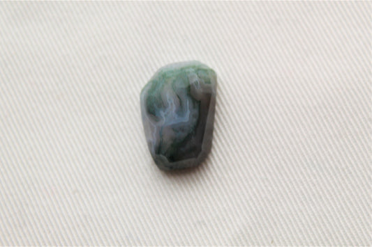 Green Moss Agate Faceted Cabochon gemstone