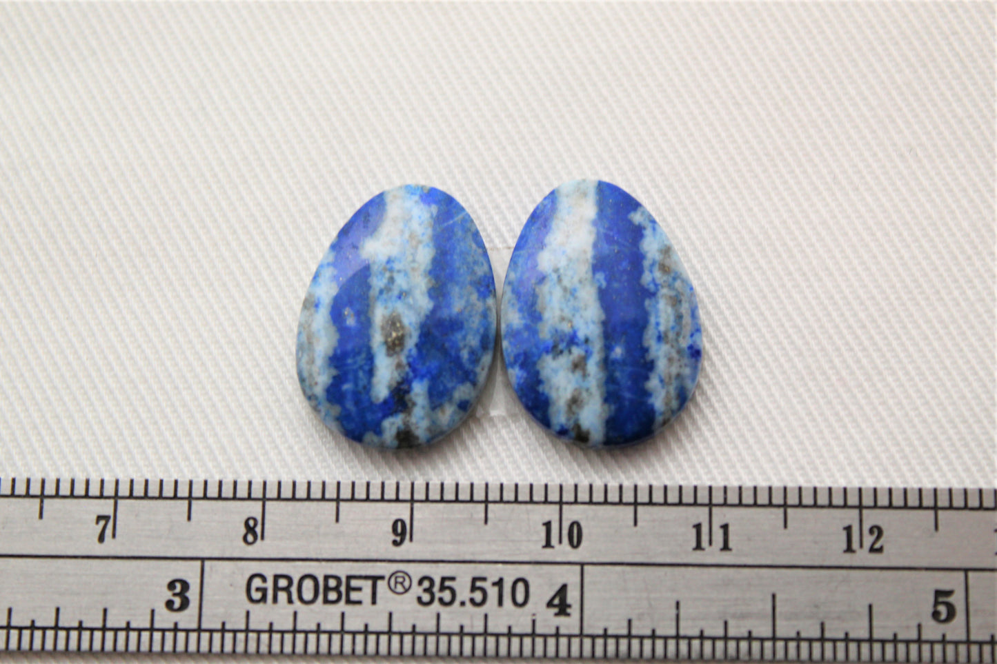 Small Pair of Lapis Lazuli cabochons Gemstones teardrop