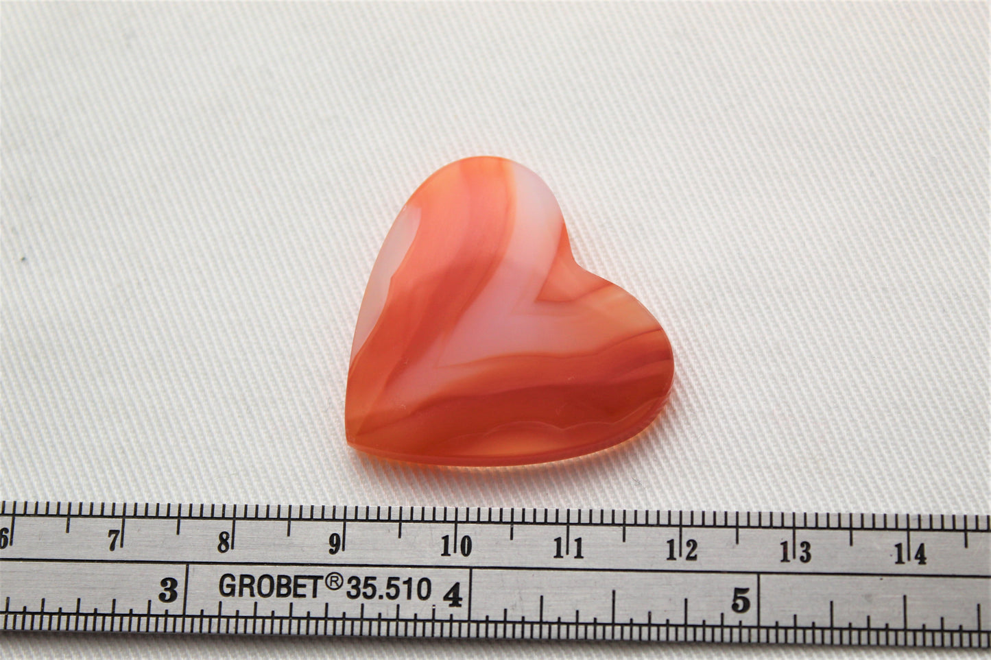 Cabochon Agate Bandes Coeur orange gemme dos arrondi