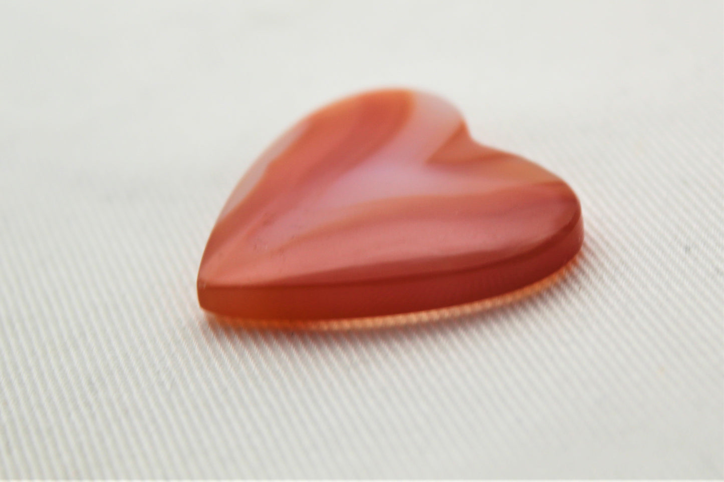 Cabochon Agate Bandes Coeur orange gemme dos arrondi