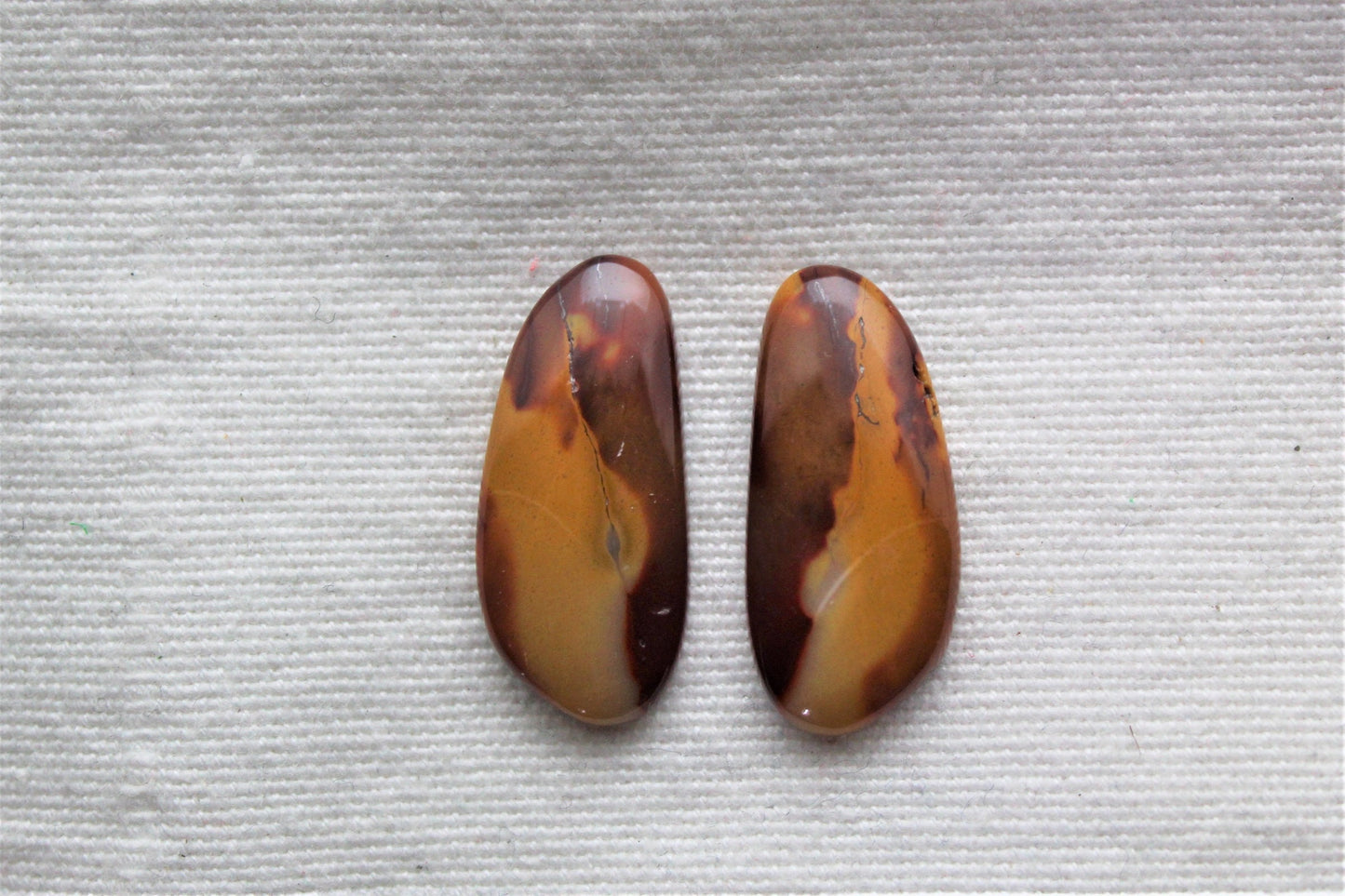 Matching pair of Mookaite Cabochons red Gemstones