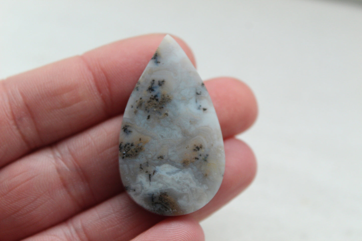 Dendritic Agate Teardrop Cabochon Gemstone