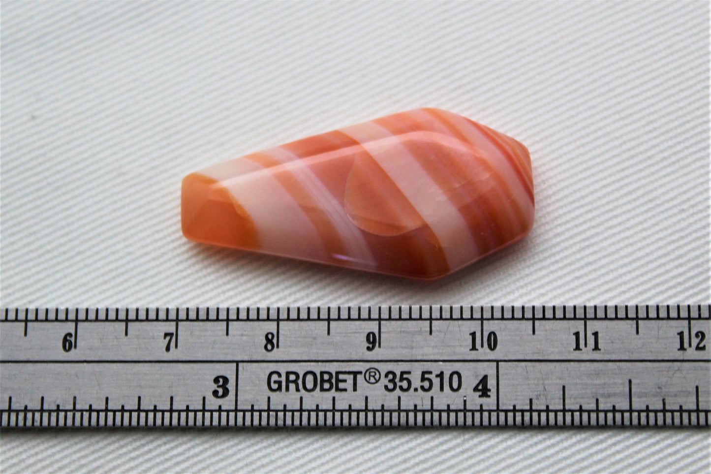 Banded Agate Cabochon Gemstone orange Coffin